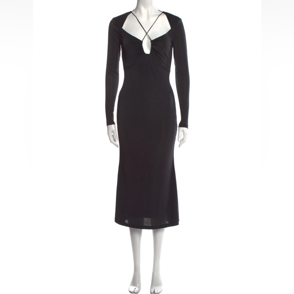 Jason Wu Cross front black midi dress